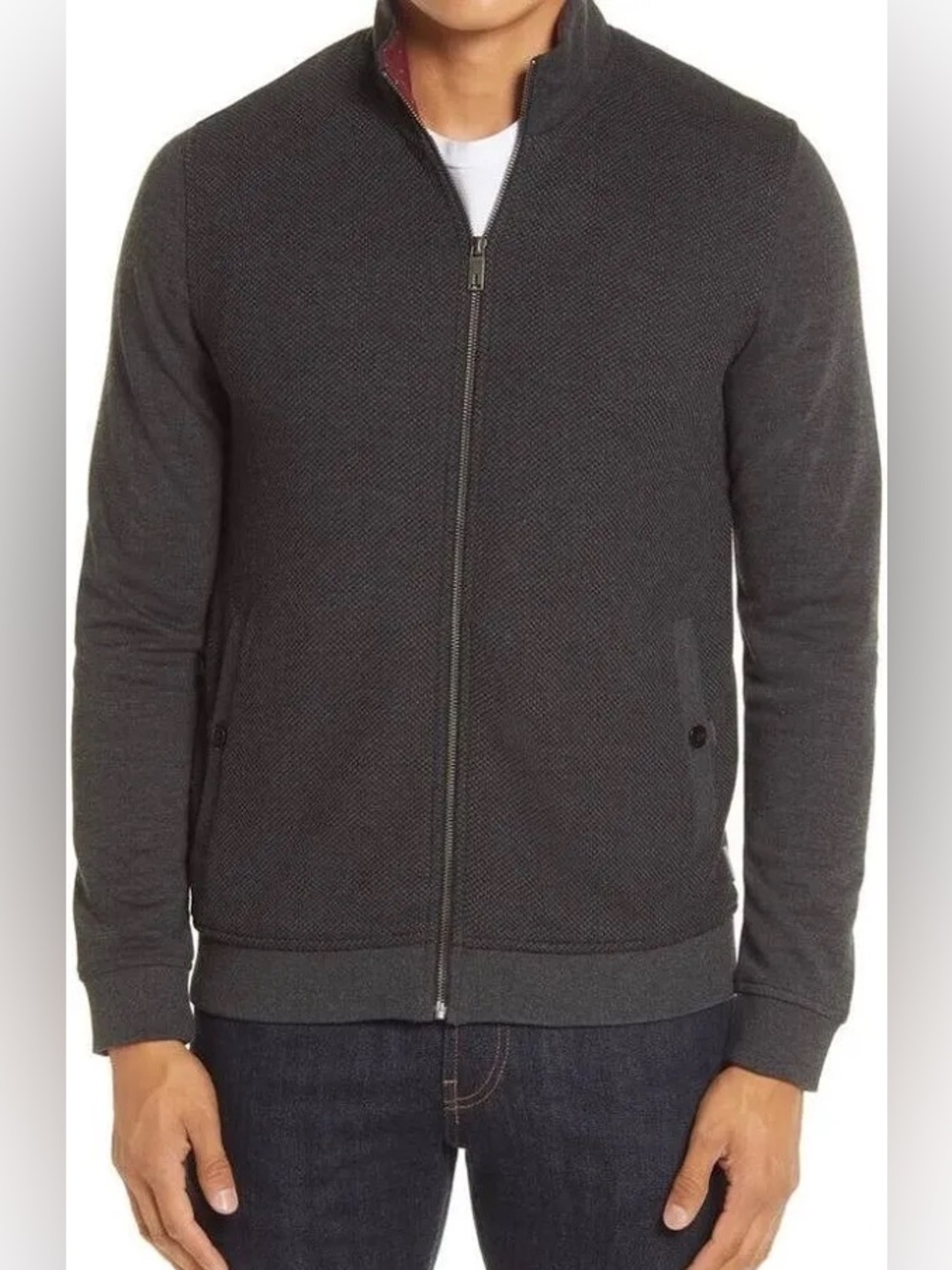 NEW Ted Baker London Bonfyre Knit Jacket Full Zip Lightweight Jacket Size Large